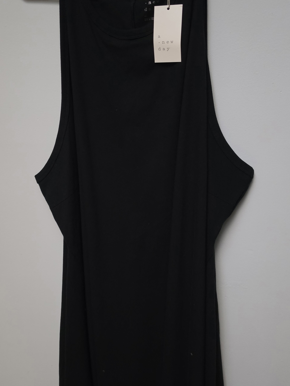 a new day Black Tank Midi Dress with Scoop Neck